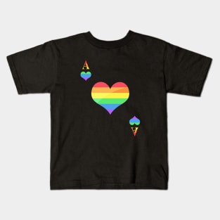 Peace Ace / Rainbow Hearts Kids T-Shirt